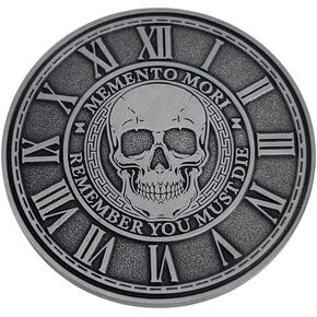 Memento Mori Coin Silver Medallion Stoicism Gift Amor Fati Medal EDC Challenge Token Daily Reminder Pendant Momento Mori Gift for Daily Stoic Practice Memento Vivere