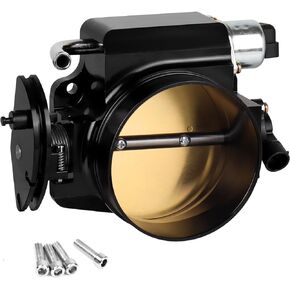 92mm Throttle Body for LS1 LS2 LS3 LS6 LS7 LSX GM Gen III LS Style 4 Bolt Intake Manifold, with Throttle Position Sensor and Idle Air Control TPS IAC Aluminum Black