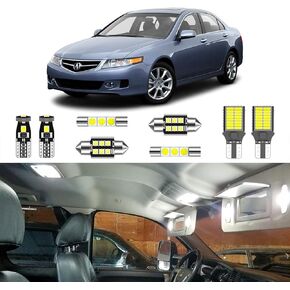 11PCS Super Bright White LED Interior Light Kit Package for Acura TSX 2004 2005 2006 2007 2008 + License Plate Lights and Install Tool