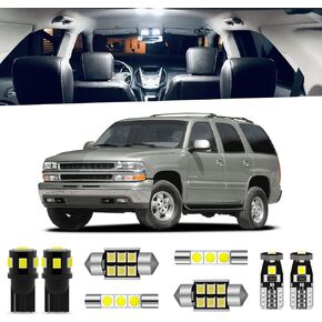 20-Pieces White Interior LED Light Kit for Chevrolet Tahoe/Suburban, GMC Yukon 2000 2001 2002 2003 2004 2005 2006 Interior LED Lighting Package + License Plate Lights, Install Tool