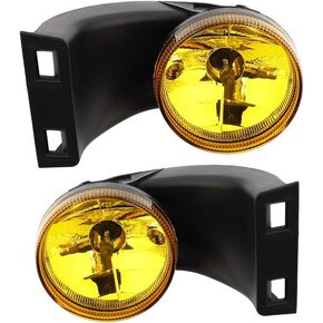 DRIVESTAR Fog Lamp Lights Pair Set (Left & Right) Amber Lens, fit 1994-2001 for Dodge Ram 1500, 1994-2002 for Dodge Ram 2500 3500, with 881 12V 27W Bulbs, for 19534501 19534601 CH2592109 CH2593109