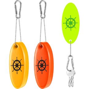 Floating Keychain Oval Shaped Foam Floating Key Ring Glow in the Dark for Surfing Swimming Outdoor Water Sport Accessories
