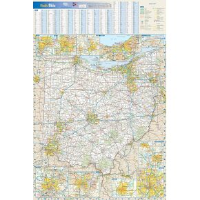 Ohio State Wall Map - 20.75" x 31.25" Laminated