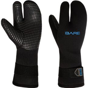 Bare 7MM 3-Finger Mitt | Designed for Scuba Diving in Colder Waters | 3 Finger Design Provides Extra Warmth by Keeping Fingers Closer Together | Velcro Strap ensures minimizes Water exhange