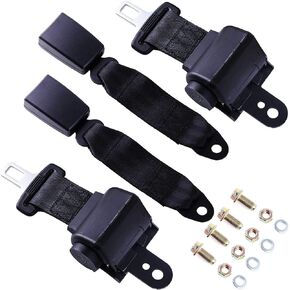 Universal Golf Cart Seat Belt, Retractable Belt for EZGO TXT, Club Car DS and Yamaha, 2 Pack