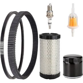 Golf Cart Tune Up Kit and Drive & Starter Belt Kit fit EZGO TXT RXV 2008-2011 Gas Models with Kawasaki Motor,OEM# 606136, 606138