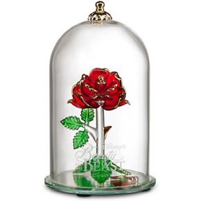 Disney -Beauty and the Beast Enchanted Rose Glass Sculpture by Arribas - Large
