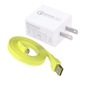 Sqrmekoko Quick Charger Cable Adapter Compatible with Ultimate Ears UE Boom MEGABOOM Wireless Speaker White & Yellow