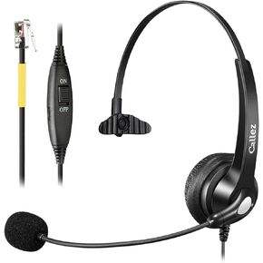Callez Phone Headset with Noise Cancelling Microphone & Mute Switch, RJ9 Telephone Headset Compatible with Yealink T46S T42S T48S T41S T27G T23G T29G T40G T48G T42G T21P Avaya 9611 9608 Grandstream