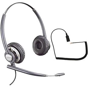 Plantronics Hw720 EncorePro Stereo Headset Ultra Noise Canceling - Bundle for Poly SoundPoint, VVX, CX Phones: IP300, IP500, IP600, CX200, CX700