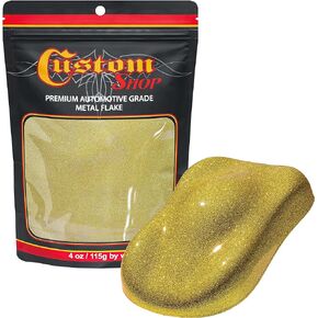 Custom Shop - Brilliant Gold - 1-Pound of Medium Metal Flake .008" 200 Micron Size - Premium Automotive Grade Flake, UV, Fade & Solvent Resistant - Epoxy Resin Metallic Glitter - Car Painting