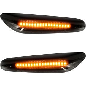 استبدال مصابيح إشارة الانعطاف الجانبية للدخان LED لسيارات BMW E46 E60 E82 E83 E88 E90 E91 E92 E93 X1 X3 325i 328i 335i 525i 528xi 530xi والمزيد - مجموعة مصابيح إشارة الانعطاف للسائق والركاب in Kuwait