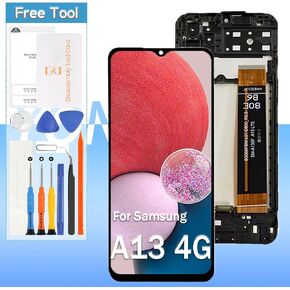 لهاتف Samsung Galaxy A13 4G LCD Touch SM-A135F، SM-A135M، SM-A135U استبدال الشاشة 6.6 بوصة شاشة LCD تعمل باللمس محول رقمي زجاجي - أسود مع إطار - أدوات