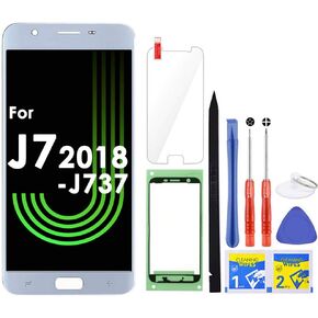 J7 Screen Replacement LCD Display Touch Digitizer Assembly for Samsung Galaxy J7 2018 SM-J737 J737A / J7 Refine 2018 J737P / J7 Crown S767VL /J7 Aero/ J7 V 2018 J737V J7 Star 2018 J737T (Blue)