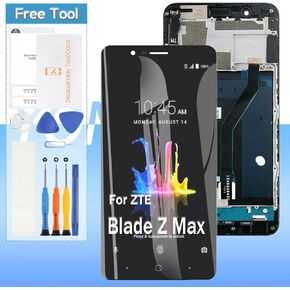 LCD Touch Screen Replacement for ZTE Blade Z Max Z982| 6.0'' LCD Display | Black with Frame| Tools Included in Kuwait