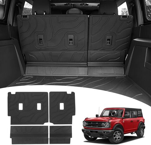 Bestview Rear Seat Back Cover for Ford Bronco 4 Door 2021 2022 2023 2024, Premium Injection Molding TPE, 4PCS Dog Seat Liner fit Bronco,Bronco Interior Accessories,Not for Sport in Saudi Arabia