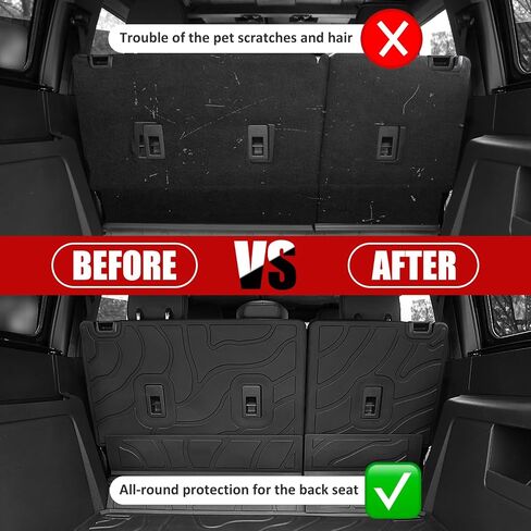 Bestview Rear Seat Back Cover for Ford Bronco 4 Door 2021 2022 2023 2024, Premium Injection Molding TPE, 4PCS Dog Seat Liner fit Bronco,Bronco Interior Accessories,Not for Sport in Saudi Arabia