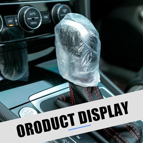 50 PCS Disposable Car Seat Cover, Steering Wheel Handbrake Transmission Seats Plastic Four-Piece Set, Dust-Proof and Anti-wear Protection, Universal for Most Cars Airplane (Transparent) in Kuwait