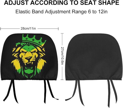 DENFY Jamaica Rasta Lion Universal Car Headrest Cover Soft Car Seat Head Rest Cover Protector Headrest Coverings for Cars Truck Auto in Saudi Arabia