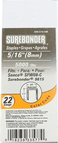 300-516-5M Narrow Crown 22 Gauge Upholstery Staples - 5/16" Length - 5000 Count in Saudi Arabia