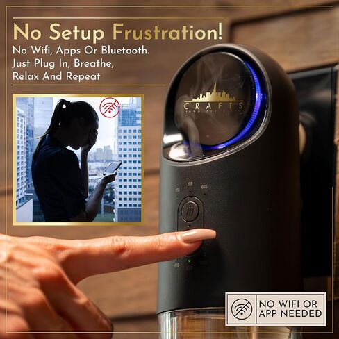 موزع روائح الزيوت العطرية بدون ماء في الحائط للمخرج من Crafts And The City - مجموعة روائح فاخرة لاسلكية لاسلكية للمنزل والمنزل والغرف والفندق والسفر - بخاخات رذاذ الهواء البارد الكهربائية الصغيرة in Kuwait