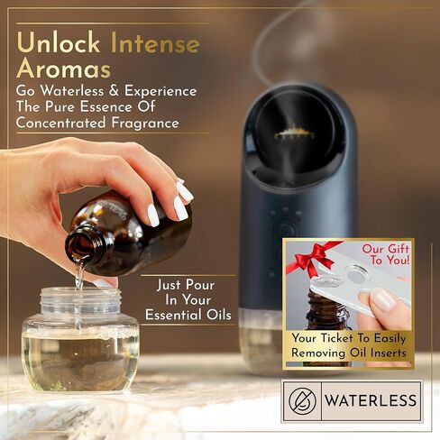 موزع روائح الزيوت العطرية بدون ماء في الحائط للمخرج من Crafts And The City - مجموعة روائح فاخرة لاسلكية لاسلكية للمنزل والمنزل والغرف والفندق والسفر - بخاخات رذاذ الهواء البارد الكهربائية الصغيرة in Kuwait