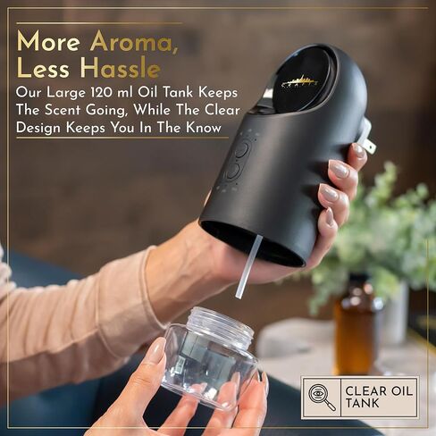 موزع روائح الزيوت العطرية بدون ماء في الحائط للمخرج من Crafts And The City - مجموعة روائح فاخرة لاسلكية لاسلكية للمنزل والمنزل والغرف والفندق والسفر - بخاخات رذاذ الهواء البارد الكهربائية الصغيرة in Kuwait