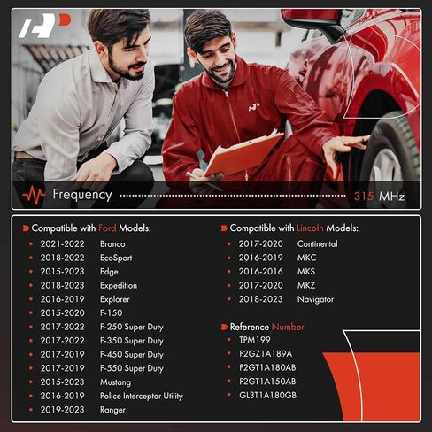 مستشعر نظام مراقبة ضغط الإطارات 315 ميجاهرتز A-Premium TPMS - متوافق مع Ford & Lincoln - Mustang، Expedition، Explorer، Edge، F150، Ranger، F250 F350 Super Duty، EcoSport، MKC، MKS، Navigator in Kuwait