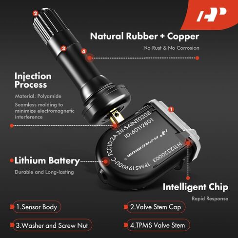 مستشعر نظام مراقبة ضغط الإطارات 315 ميجاهرتز A-Premium TPMS - متوافق مع Ford & Lincoln - Mustang، Expedition، Explorer، Edge، F150، Ranger، F250 F350 Super Duty، EcoSport، MKC، MKS، Navigator in Kuwait