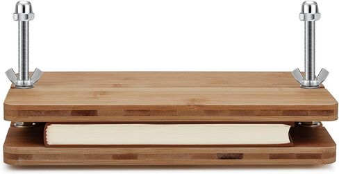 Sasylvia Bamboo Wood Book Press Portable Book Binding Press Bookbinding Press Including 2 Boards with Screw Nut Bolt Flat Washers for Bookbinding Office Supplies Kit (11.6 x 7.9 Inches) in Saudi Arabia