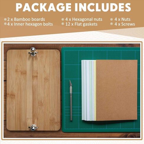 Sasylvia Bamboo Wood Book Press Portable Book Binding Press Bookbinding Press Including 2 Boards with Screw Nut Bolt Flat Washers for Bookbinding Office Supplies Kit (11.6 x 7.9 Inches) in Saudi Arabia
