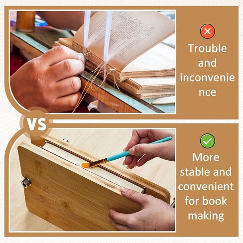 Sasylvia Bamboo Wood Book Press Portable Book Binding Press Bookbinding Press Including 2 Boards with Screw Nut Bolt Flat Washers for Bookbinding Office Supplies Kit (11.6 x 7.9 Inches) in Saudi Arabia