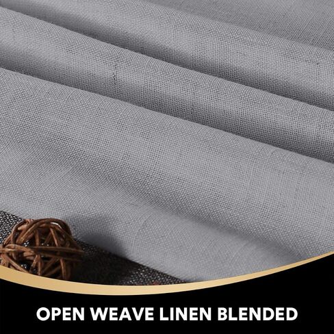 Natural Linen Blended Door Curtain Privacy French Door Curtain Light Filgtering Tricia Window Door Curtain for Patio Door Sidelight Glass Door Blind Tie Up Shade,26 x 68 inches, 1 Panel, Natural in Kuwait