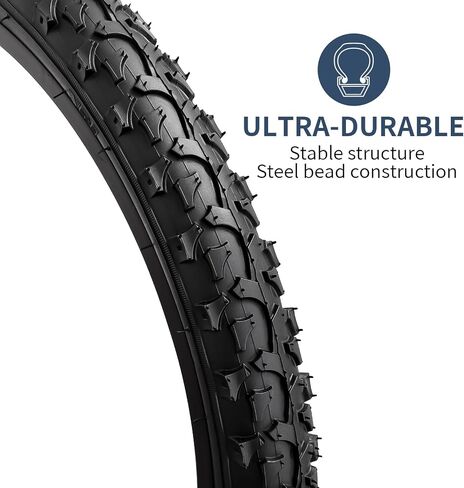 YunSCM 24" Bike Tires 24 x 2.125/57-507 and 24" Bike Tubes Schrader Valve with 2 Rim Strips Compatible with Mountain Bike 24x1.75 24x1.95 24x2.10 24x2.125 24x2.25 Bicycle Tires and Tubes (Y-1108) in Saudi Arabia