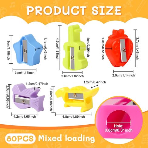 80 قطعة من مبراة أقلام الرصاص، مبراة يدوية صغيرة على شكل حيوانات كرتونية، مبراة يدوية صغيرة محمولة ملونة للوازم المدرسية in Kuwait