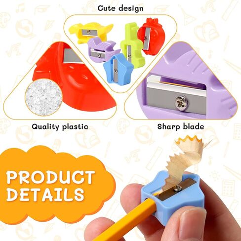80 قطعة من مبراة أقلام الرصاص، مبراة يدوية صغيرة على شكل حيوانات كرتونية، مبراة يدوية صغيرة محمولة ملونة للوازم المدرسية in Kuwait