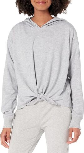 DKNY Women's Sport Soft Yoga Terry Tie Front Hoodie in Saudi Arabia