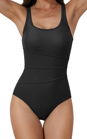 One Piece Swimsuit Women Color Block Bathing Suit Slimming Swimwear Tummy Control Swim Suit in Saudi Arabia