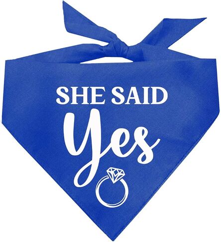 She Said Yes! Wedding Engagement Announcement Dog Bandana (Black, OS 664) in Saudi Arabia