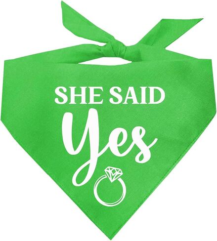 She Said Yes! Wedding Engagement Announcement Dog Bandana (Black, OS 664) in Saudi Arabia