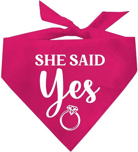 She Said Yes! Wedding Engagement Announcement Dog Bandana (Black, OS 664) in Saudi Arabia