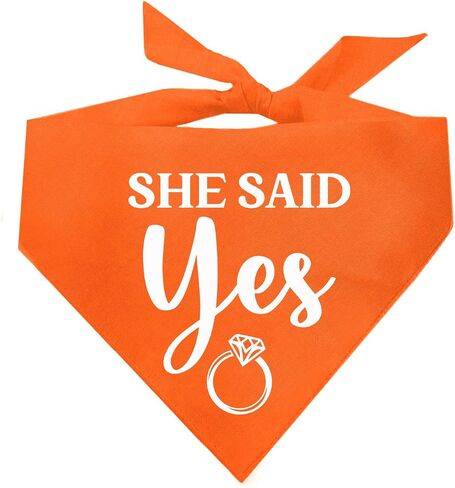 She Said Yes! Wedding Engagement Announcement Dog Bandana (Black, OS 664) in Saudi Arabia