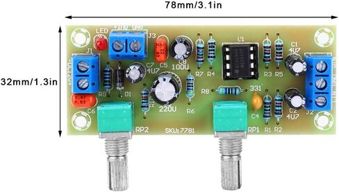 Pre-Amplifier Board, Stereo Audio Preamplifier Board Low-Pass Filter Bass Tone Subwoofer DC10-24V, Perfect for DIY Work,Inductors, Coils and Filters in Saudi Arabia