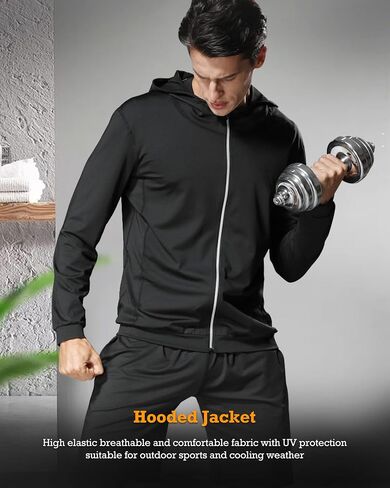4PCS Gym Clothes for Men,Workout Sets incluir Compression Shirt Pants Hoodie for outdoor sports running,indoor fitness in Saudi Arabia