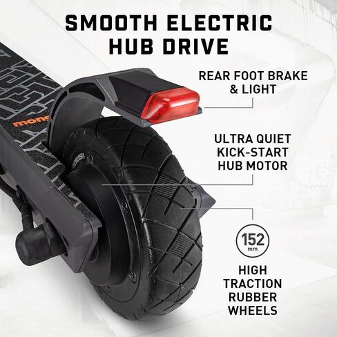 Mongoose React Electric Kids Scooter, Boys & Girls Ages 8+, Max Speed 6-15 MPH, Aluminum Handlebars and Frame, Rear Foot Brake, Battery and Charger Included in Saudi Arabia