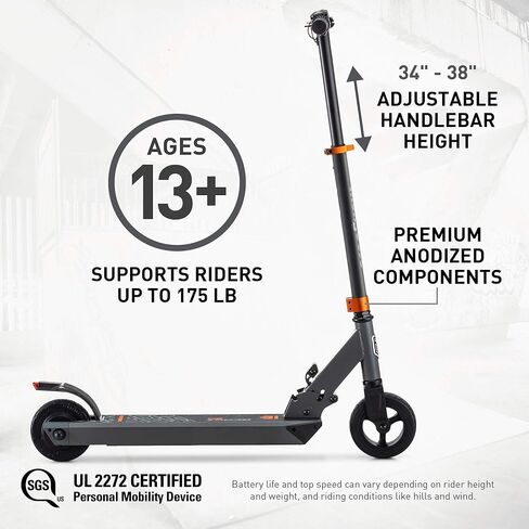 Mongoose React Electric Kids Scooter, Boys & Girls Ages 8+, Max Speed 6-15 MPH, Aluminum Handlebars and Frame, Rear Foot Brake, Battery and Charger Included in Saudi Arabia
