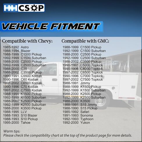 مجموعة مزلاج قفل الباب الجانبي للسائق الأمامي الأيسر لسيارة Chevy GMC C1500 C2500 C3500 K1500 K2500 K3500 S10 S15 Tahoe Suburban Kodiak Safari Yukon Truck Pickup 1985-2002 يستبدل #940-102 16631627 in Saudi Arabia