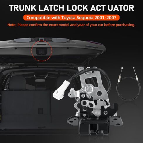 مجموعة مزلاج قفل الباب الخلفي مع كابل، مجموعة مزلاج فتحة الباب الخلفي متوافقة مع تويوتا سيكويا 2001-2007، مشغل قفل الباب الخلفي المتكامل استبدال 931-861،64680-0C010 in Kuwait