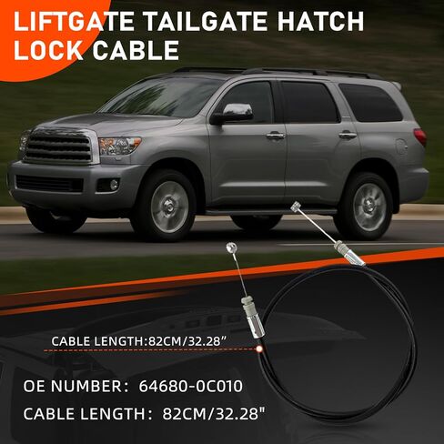 مجموعة مزلاج قفل الباب الخلفي مع كابل، مجموعة مزلاج فتحة الباب الخلفي متوافقة مع تويوتا سيكويا 2001-2007، مشغل قفل الباب الخلفي المتكامل استبدال 931-861،64680-0C010 in Kuwait