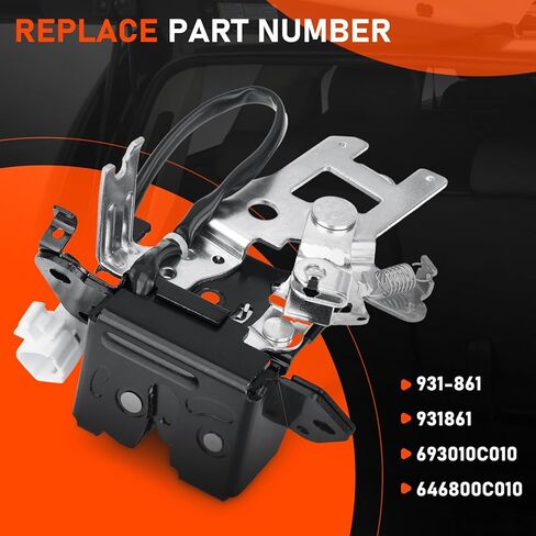 مجموعة مزلاج قفل الباب الخلفي مع كابل، مجموعة مزلاج فتحة الباب الخلفي متوافقة مع تويوتا سيكويا 2001-2007، مشغل قفل الباب الخلفي المتكامل استبدال 931-861،64680-0C010 in Kuwait